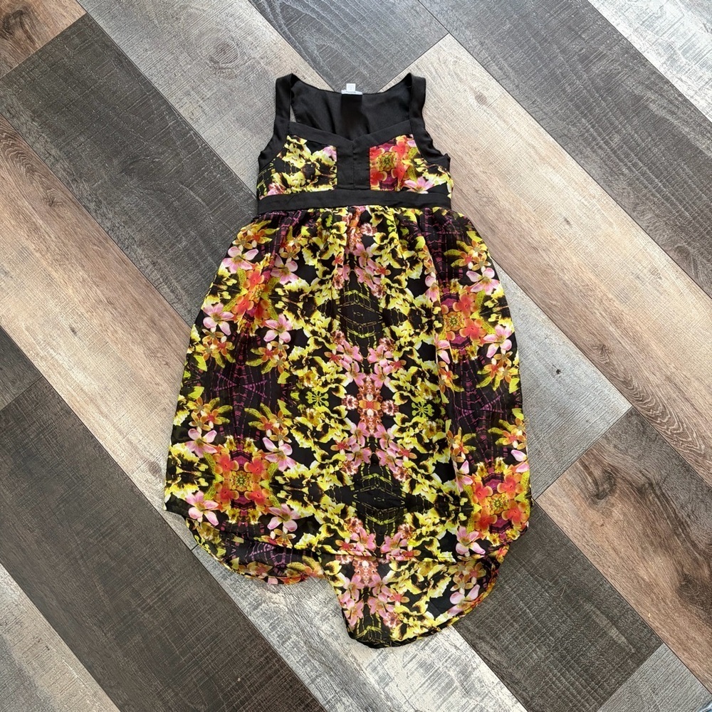 Disney Signed & Signatured Floral High Low Dress Small